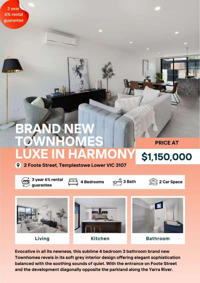 Templestowe Lower brand new townhomes poster