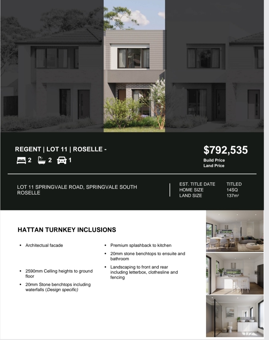 Springvale townhouse price brochure 1