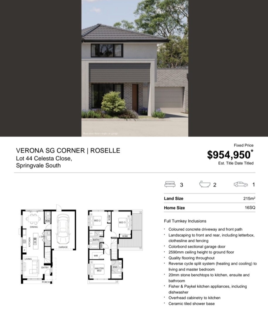 Springvale townhouse price brochure 2