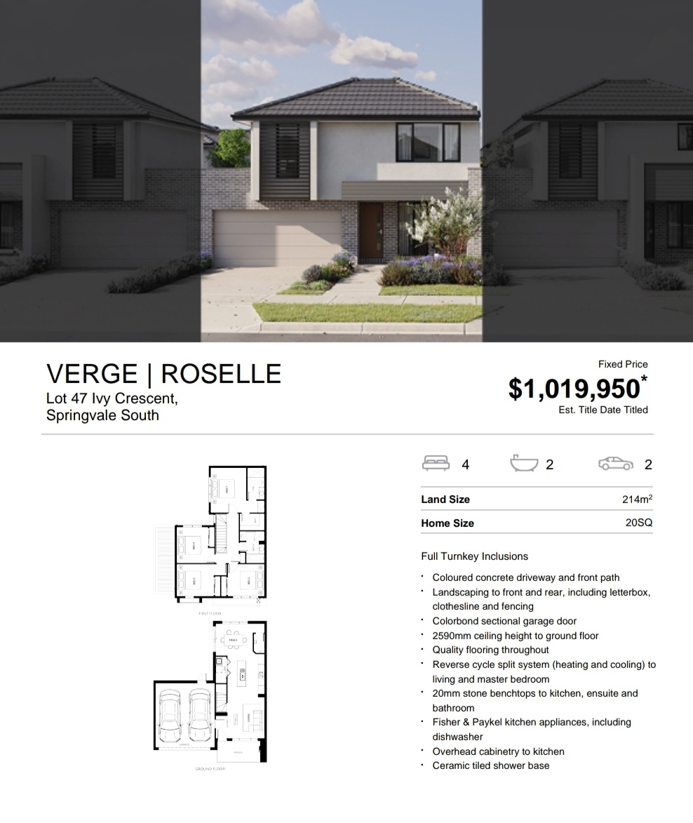 Springvale townhouse price brochure 3